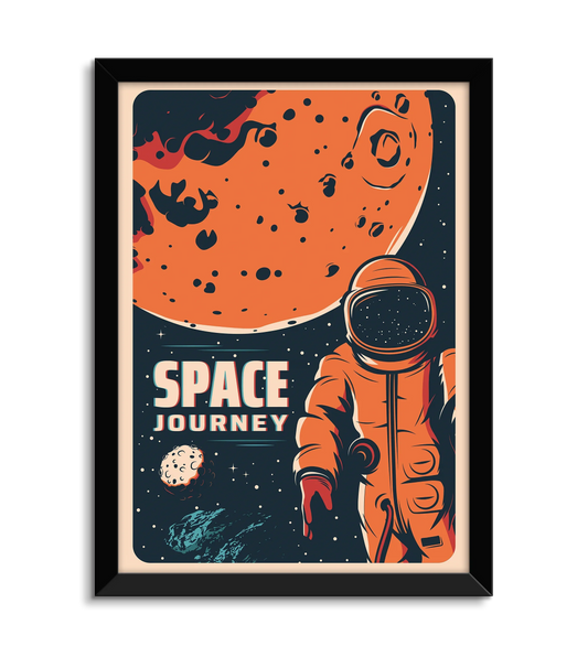 Art Mural Astronaute en Apesanteur avec Planètes en Arrière-plan